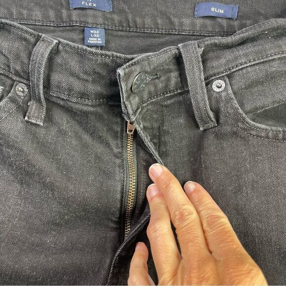 J. Crew Factory Flex Jeans Men's 32X30 Black Slim Straight Mid-Rise Stretch - Picture 2 of 13